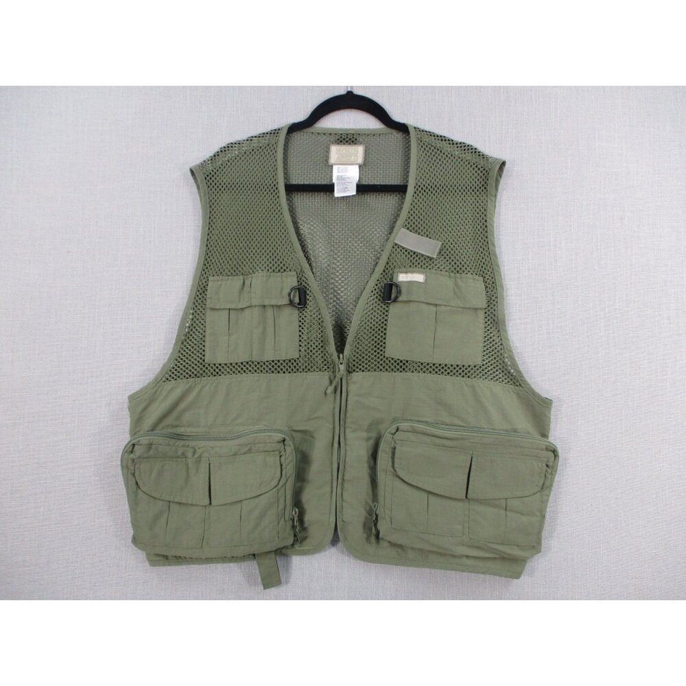 Sports Afield Mens Seacrest Green Mesh Utility Vest XL/2XL Hunting, Bird Watchin